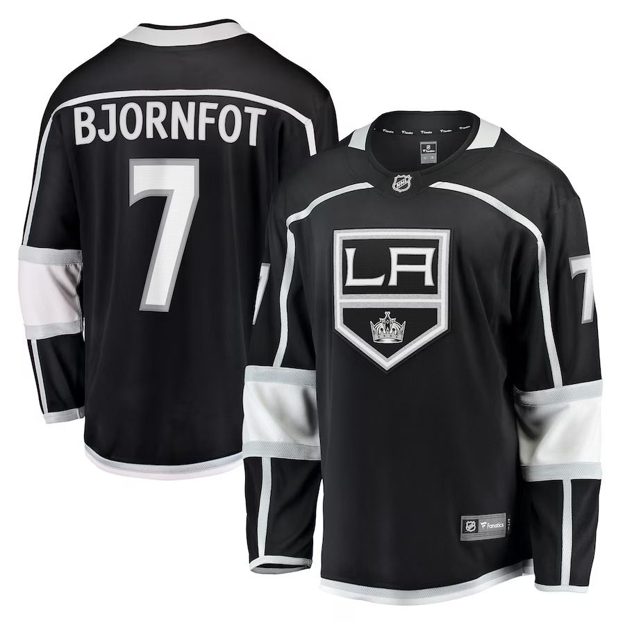 Men Los Angeles Kings #7 Tobias Bjornfot Fanatics Branded Black Home Breakaway Player NHL Jersey->los angeles kings->NHL Jersey